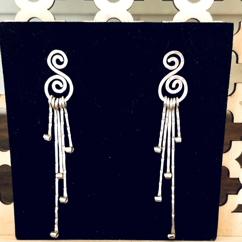 Light Dangling Dancers ~ Handmade Artisan Sterling Silver Dangle Earrings